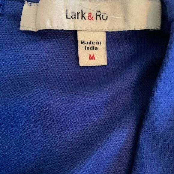 Lark & Ro Sleeveless V-Neck Fit-and-Flare Dress Jumper Blue Size Junior Medium - Picture 4 of 10
